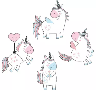 Naljepnica za djecu šarmantne figure jednoroga - TenStickers