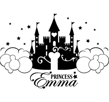Personalizirana naljepnica zida princeze - TenStickers