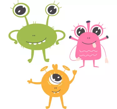 Smiješne šarene vanzemaljci ilustracija prostor naljepnica - TenStickers