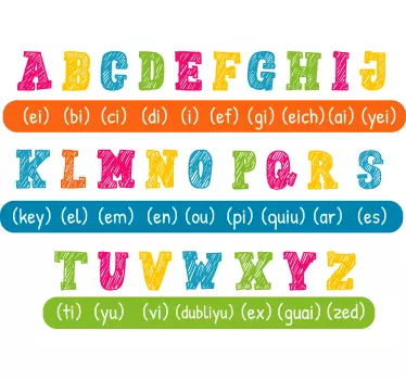 Abeceda engleski izgovor abeceda zidna naljepnica - TenStickers
