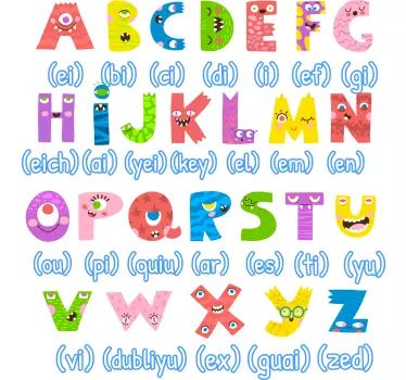 Zidna naljepnica abeceda u stilu čudovišta - TenStickers
