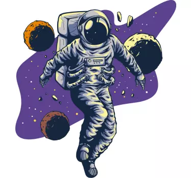 Naljepnica svemira astronaut u orbiti - TenStickers