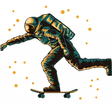 Naljepnica svemira s astronautom na skateboardu - TenStickers