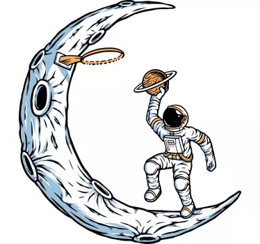 Naljepnica svemira astronaut drži planet - TenStickers