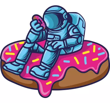Naljepnica svemira astronaut koji uživa u poslasticama - TenStickers