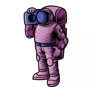 Naljepnica svemira radoznali astronaut u istraživanju - TenStickers