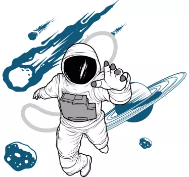 Naljepnica svemira astronaut koji lebdi - TenStickers