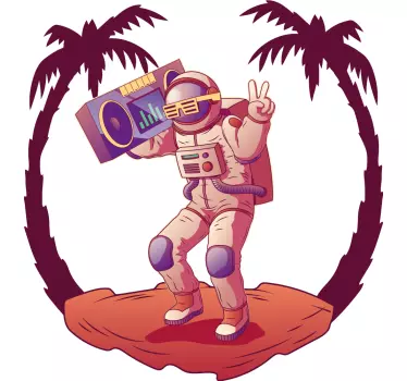 Naljepnica svemira astronaut s boom boxom - TenStickers