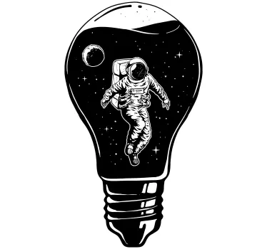 Naljepnica svemira astronaut u žarulji - TenStickers