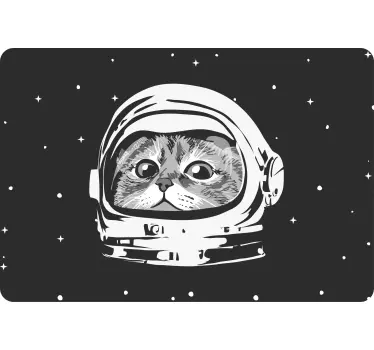 Naljepnica prijenosnog računala mačka astronaut izvornog dizajna - TenStickers