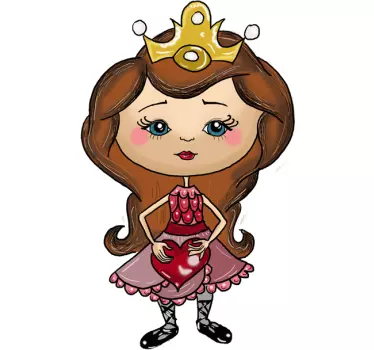 Mala princeza sa naljepnicom za srce - TenStickers