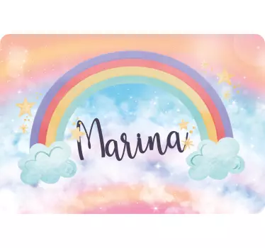 Naljepnica za laptop fantastična duga s lijepim oblacima - TenStickers