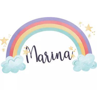 Fantastična duga s lijepim oblacima naljepnica na prozoru - TenStickers