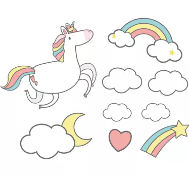 Naljepnica za bebu s maštovitim motivom jednoroga - TenStickers