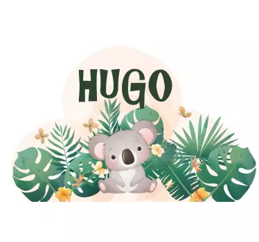 Slatka koala za dječaka s imenom dječja zidna naljepnica za spava - TenStickers