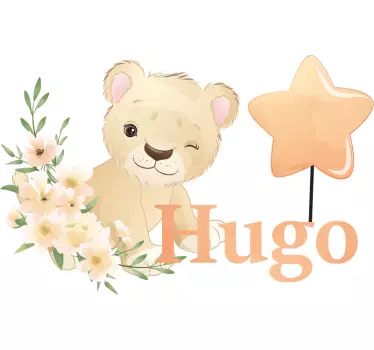 Slatka lavica za dječaka s imenom dječja spavaća soba zidna nalje - TenStickers