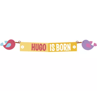 Naljepnica za bebu ptice dočekuju novorođenče huga - TenStickers