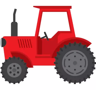 Crvena zidna naljepnica traktora - TenStickers