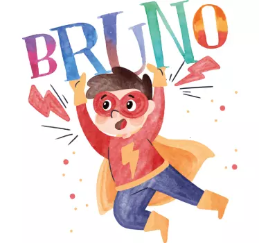 Akvarel naljepnica super dijete superheroj - TenStickers