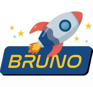 Personalizirana naljepnica za staklena vrata s nazivom rakete - TenStickers