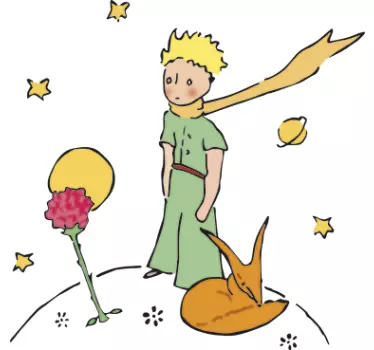Naljepnica zida malog princa i ruža - TenStickers