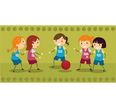 Naljepnica za djecu cure igraju košarku - TenStickers