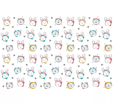Naljepnica divlje životinje uzorak sova zec - TenStickers
