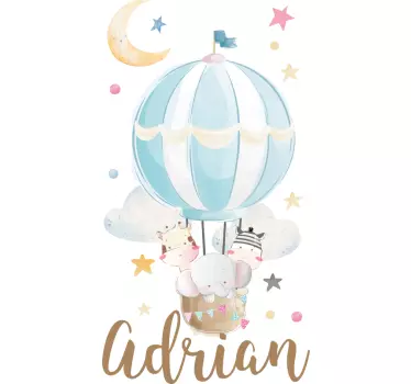 Personalizirane naljepnice balon sa toplim zrakom sa životinjama - TenStickers