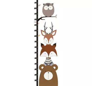 Naljepnica s visinom šuma uz šumske životinje - TenStickers