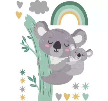 Naljepnice za zid dječje sobe sretne koale - TenStickers