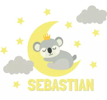 Naljepnice za zid dječje sobe usnuli kralj koala - TenStickers