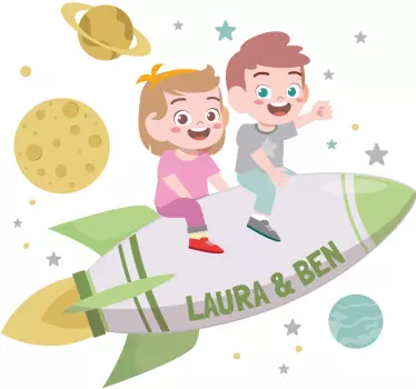 Naljepnice Prostor braća na raketi - TenStickers