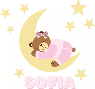 Naljepnice Ilustracije ružičasti sretni snovi nose s imenom - TenStickers