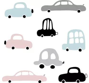 Automobili postavljaju ilustraciju zidne umjetnosti - TenStickers