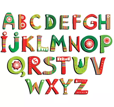 Božićna abeceda ukrasna naljepnica - TenStickers