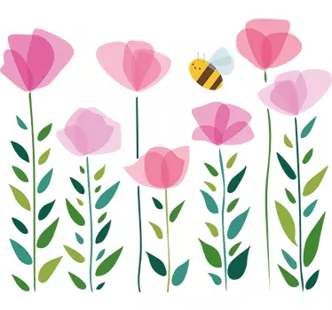 Cvijeće i insekti djeca zidni mural - TenStickers