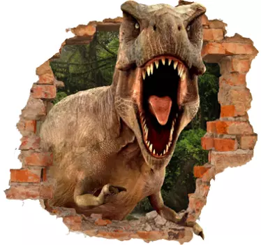Dinosaur trompe l'oeil naljepnica zida - TenStickers