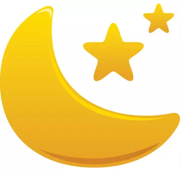 Djeca zlatni mjesec i zvijezde naljepnica - TenStickers