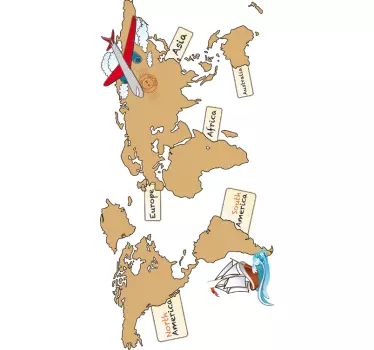 Karta svijeta djeca naljepnica - TenStickers