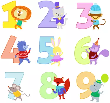 Kolekcija broja za dječje naljepnice - TenStickers