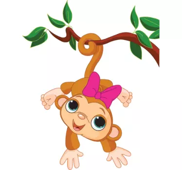 Naljepnica baby girl majmun djeca - TenStickers