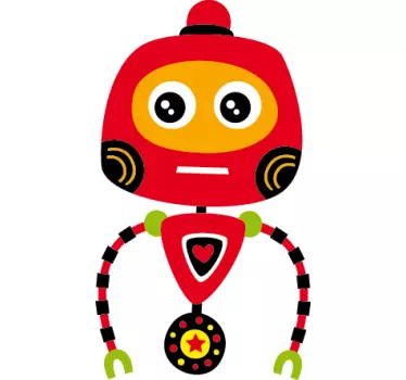 Naljepnica crvena robota djeca - TenStickers