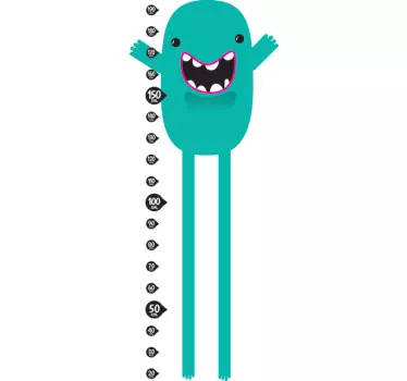 Naljepnica grafikona visine teal monster - TenStickers