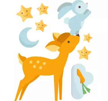Naljepnica mrkve letećeg zeca - TenStickers