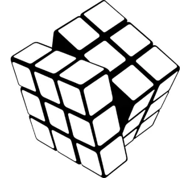 Naljepnica na kocki jednobojna rubik - TenStickers