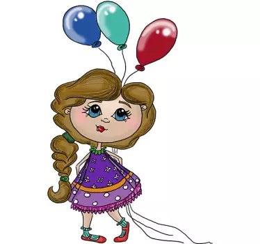 Naljepnica na zidu djevojčica s balonom - TenStickers