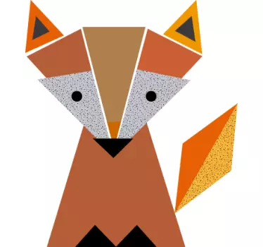 Naljepnica s divljim životinjama origami fox - TenStickers
