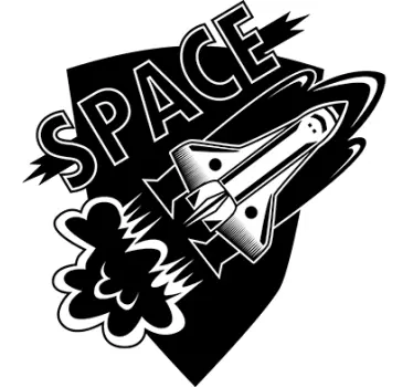 Naljepnica svemira koncept lansiranja rakete - TenStickers