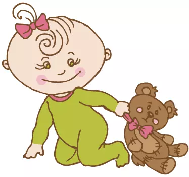 Naljepnica za bebu sretna beba se igra - TenStickers