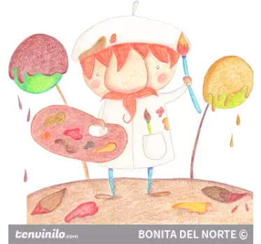 Naljepnica za djecu kreativni crtani umjetnik - TenStickers